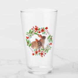 Red Poppy Flower WAN med Bunny Rabbits Påsk Glaskopp