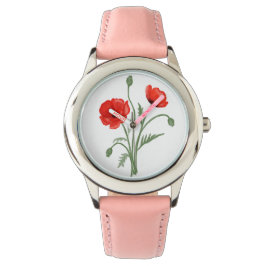 Red Poppy Flowers Armbandsur
