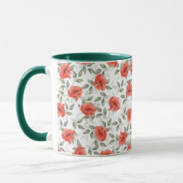 Red Poppy Flowers Design Mugg
