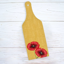 Red Poppy Flowers Gult Paddle Caking Board