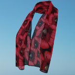 Red Poppy Flowers Modern Blommigt Chiffon Scarf Sjal<br><div class="desc">Ljusröd och svart vallmo mönster Chiffon-scarf finns i alla storlekar. Plocka din favorit och klicka på en i dag</div>