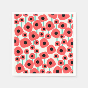 Red Poppy Flowers Pappra Napkins Pappersservett