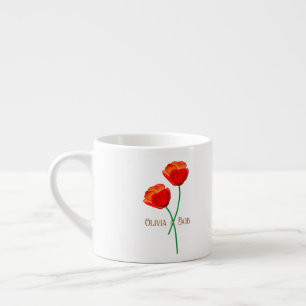 Red Poppy Flowers Personlig Espressomugg