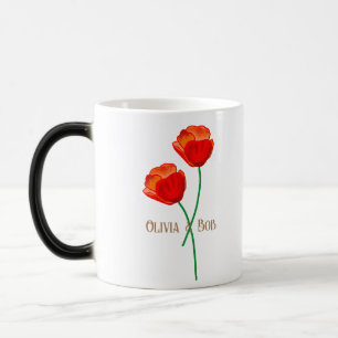 Red Poppy Flowers Personlig Magisk Mugg