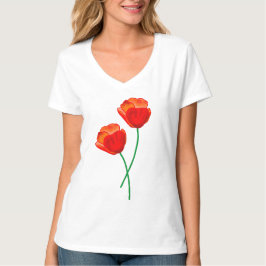 Red Poppy Flowers T Shirt