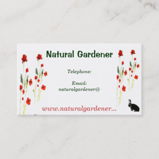 Red Poppy Flowers Visitkort