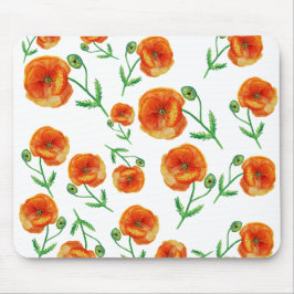 Red Poppy Flowers Watercolor Mousepad Musmatta