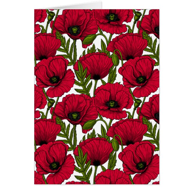 Red Poppy garden 2 Hälsningskort (Framsidan)