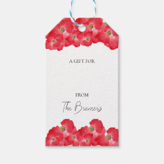 Red Poppy Gift-Märkre Presentetikett