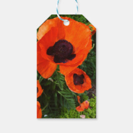 Red Poppy Gift-Märkre Presentetikett
