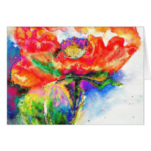 Red Poppy Hälsningskort