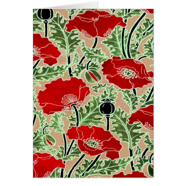 Red Poppy Hälsningskort (Framsidan)