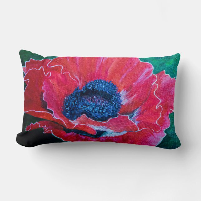 Red Poppy Lumbarkudde (Framsida)