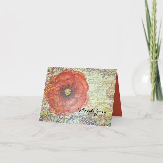 RED POPPY-mappat tackkort (Framsida)