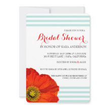 Red Poppy Mint Teal Rand Bröllop Möhippa