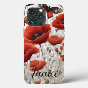 Red Poppy Monogram
