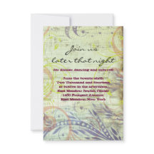 RED POPPY MUSICAL Bat mitzvah Party-kort