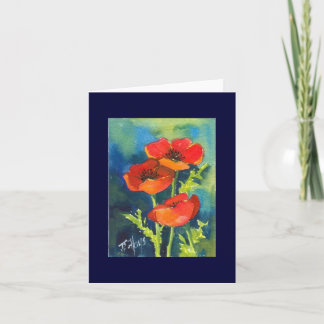 RED POPPY Note-kort Kort