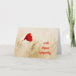 Red Poppy Open Fält med djup sympati Kort