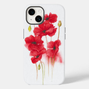 Red Poppy Painting på White