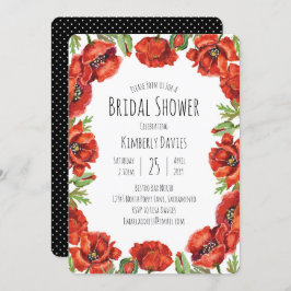 Red Poppy Polka Dot-Möhippa Inbjudningar