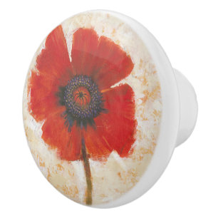 Red Poppy Porträtt Knopp
