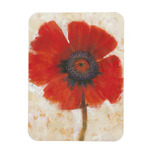 Red Poppy Porträtt Magnet