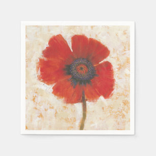 Red Poppy Porträtt Pappersservett