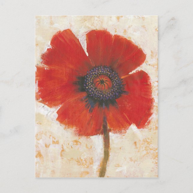 Red Poppy Porträtt Vykort (Framsida)