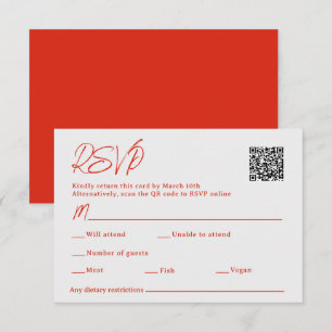 Red Poppy Sacan QR Code Bröllop OSA Kort