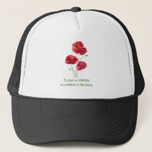 Red Poppy to Plant a Garden Inspirational-citat Keps