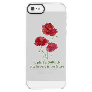 Red Poppy to Plant a Garden Tro Future Quote Clear iPhone SE/5/5s Skal