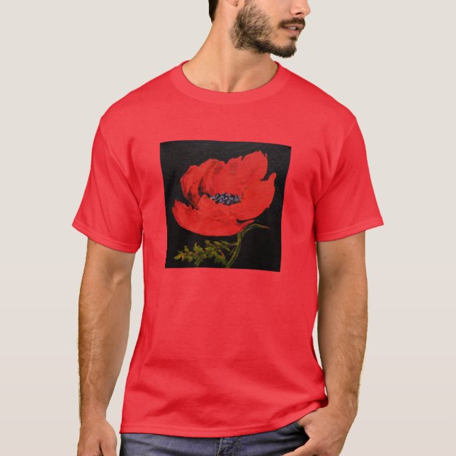 Red Poppy Unisex Basic T-Shirt (Framsida)