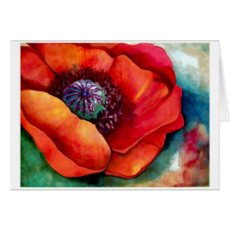 Red Poppy Up Close by Barbara Beck-Azar Hälsningskort