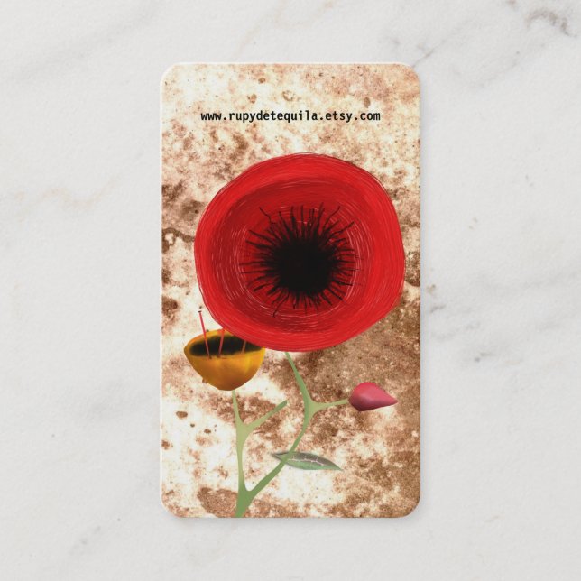 Red Poppy Visitkort (Framsida)