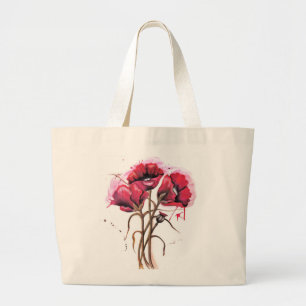 Red Poppy Watercolor Jumbo Tygkasse