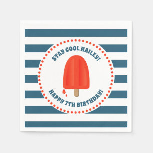 Red Popsicle Birthday Pappersservett