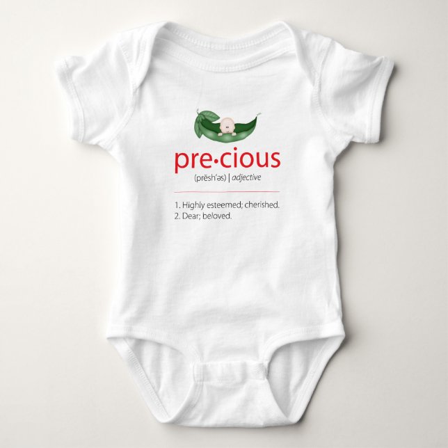 Red "Precious" Pea-in-a-Pod Baby Tee (Framsida)