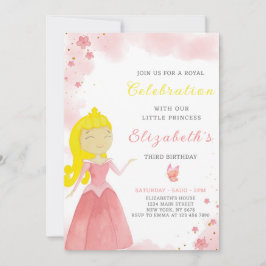 Red Princess Birthday-inbjudan Inbjudningar