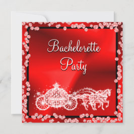 Red Princess Coach & Horses Bachelorette Party Inbjudningar