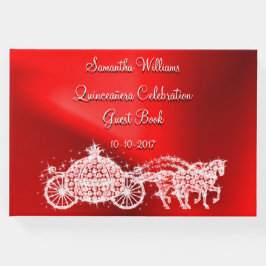 Red Princess Coach & Horses Quinceañera Gästböcker