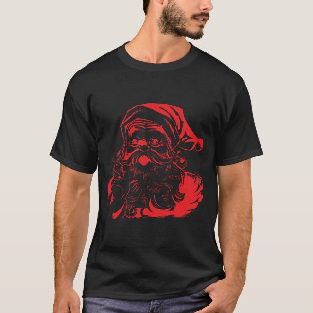 Red Print Santa T Shirt (Framsida)