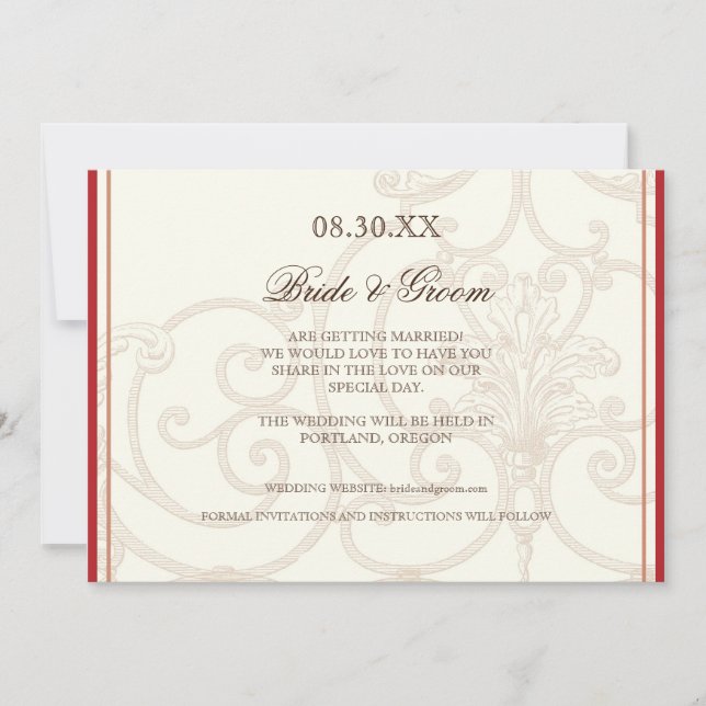 Red Protea Hummingbird - Save Date Inbjudningar (Framsida)