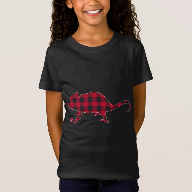 Red Pset Chameleon-julmatchning Buffalo Fam T Shirt (Framsida)