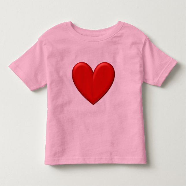 Red Puffy Heart T Shirt (Framsida)