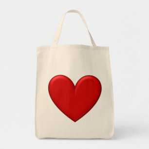 Red Puffy Heart Tygkasse