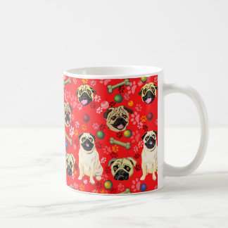 Red Pug Design Mugg