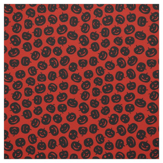 Red Pumpkin Happy halloween Modern Tyg (Provkarta)