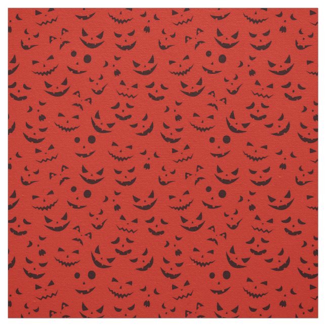 Red Pumpkin Smile Happy halloween Modern Tyg (Provkarta)