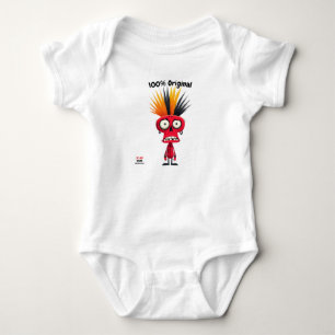 Red Punk Character med Mohawk Roligt Unisex Stil T Shirt
